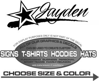 Jayden Custom Name Star Stripe Personalized Sticker Decal 4 Laptop 