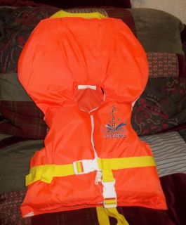 Bright Orange Stearns Splash Zone Child 30 to 50 Pounds Life Vest 