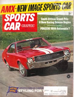 1968 SPORTS CAR GRAPHIC March AMX AMC Javelin SST Porsche 911 & 911S 