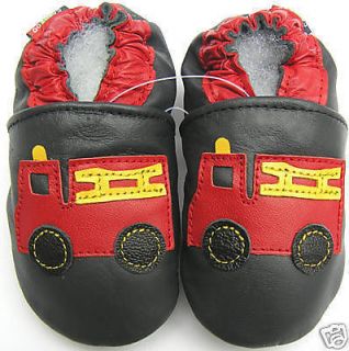  carozoo fire truck dark blue 2 3t soft sole leather toddler shoes