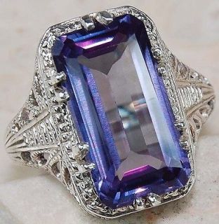 9ct Alexandrite 925 Solid Sterling Silver Victorian Style Filigree 