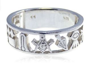 masonic band ring sterling silver from united kingdom 