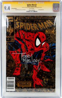 Spiderman #1 Gold UPC Edition Signed by Todd Mcfarlane CGC Graded 9.4