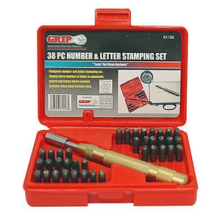   Number & Letter Stamping Punch Set w/ Automatic Center Punch Stamp