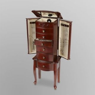 MORGAN JEWELRY ARMOIRE; 6 Drawers; 41; SOLID WOOK DARK CHERRY