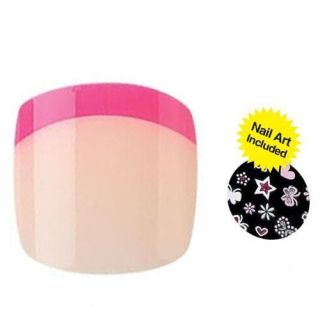   TOES Complete Toenail Kit w/Nail Art#88223 Hot Pink Tips+A viva File