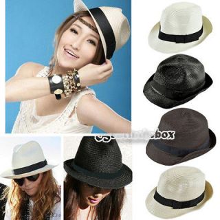 Korean Fashion Lady Summer Essential Straw Hat Bow Hat Beach 4Colors