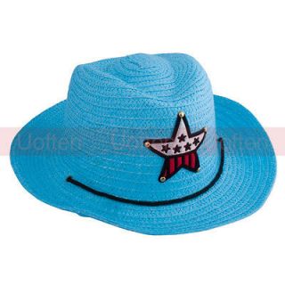   Beige Colors Western Cowboy Costume Straw Hat Cap for Children Kids