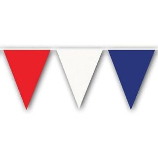 Pennant Flag Streamers Red White & Blue 105 (48 12x18 Pennants per 