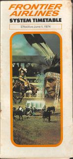 Frontier Airlines system timetable 6/1/74 [210 1]