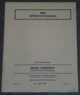 mobil street sweeper m8a operator s manual new time left
