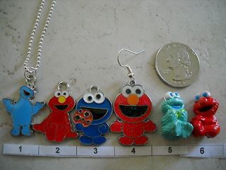 Choice of ONE Sesame Street Elmo Or Cookie Monster Necklace OR 