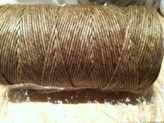 NATURAL HEATHER SAND 6 ply Waxed Linen Book Bead Thick Jewelry Cord 5 