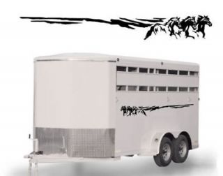 trailer 3 horses stripe side body decal rv truck 3hs