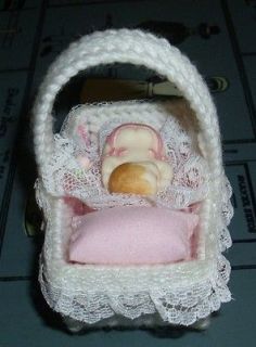 Hand Made Pink & White Baby Bassinette Shower Favors (REDUCED)