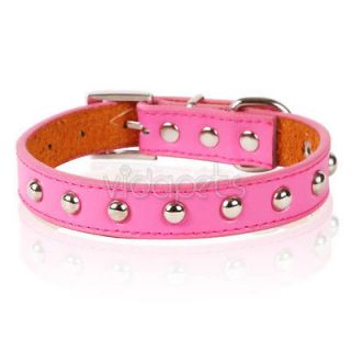 Newly listed 8 11 Hot Pink Studded leather Pet Dog Collar Small XS
