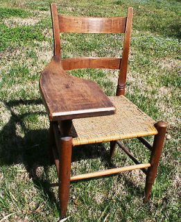   Wooden Cane Seat SCHOOL DESK, woven vintage student chair teacher