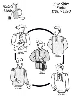 Shirt Styles 1700 1820 Military, Highlander, Ruffled, Rifle, Last 