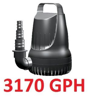 3170 GPH Submersible Magnetic Drive Pump for Koi Goldfish Pond 