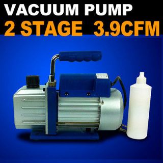 Vacuum Pump 2 Stage 3.9 CFM 1/3HP Rotary Vane Deep HVAC Tool AC R410a 