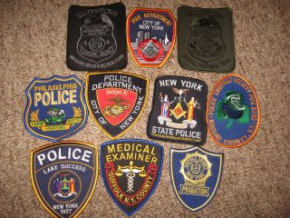 LOT TEN 10 MIXED LOTS POLICE PATCHES SWAT TACTICAL AGENT IRISH NY 