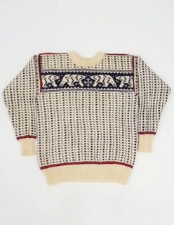   80s DALE OF NORWAY Wool POLAR BEAR Norwegian SKI Knit Sweater 38 K2