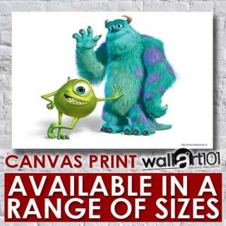 Pixar Monsters Inc Mike And Sully High Quality Framed Canvas Art 