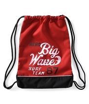 Aeropostale Red Aero Big Wave Surf Team 87 String Bag Backpack New 