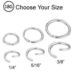 316l surgical steel nose ring septum hoop seamless 18g more
