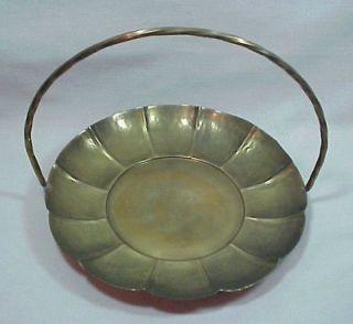 vintage sweden modern hammered copper handled bowl 