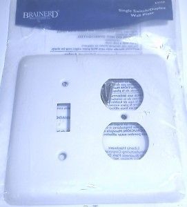 BRAINERD WHITE SINGLE SWITCH DUPLEX OUTLET PLATE COVER