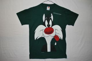VTG 90s Sylvester the Cat T Shirt Mens M Space Jam Looney Tunes Indie 