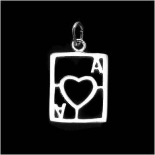 sterling silver charm ace of hearts card poker bridge time