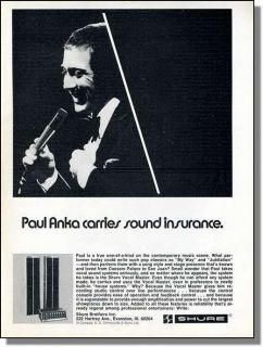1974 Paul Anka uses Vocal Master sound system   Shure Brothers Inc 