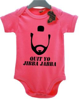 QUIT JIBBA JABBA BABY GROW SUIT BOY GIRL BABIES CLOTHES GIFT FUNNY MR 