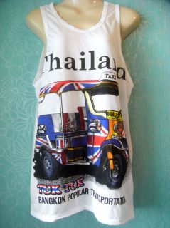 Tuk Tuk Taxi Bangkok Popular Design Cotton Vest Singlet Tank Top Women 