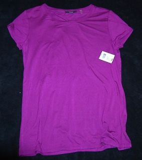 Tahari stretch PURPLE / fuschia pink t shirt womens medium Large M 
