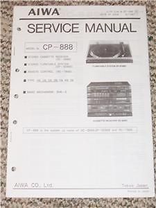 aiwa cp 888 stereo system service manual gp se888 time