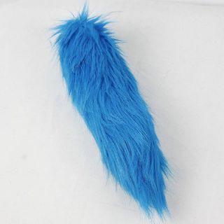 turquoise furry faux fur fox tail key chain ftl004