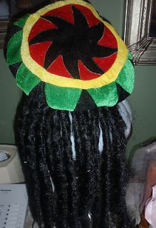 Theater Costume Jamaican HAT with Dreadlocks Size Fits ALL  EUC