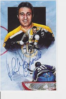 Legends of Hockey Phil Esposito Auto Postcard Black Hawks Bruins 