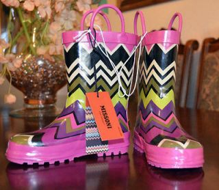 NEW***Missoni for Target***Toddl​ers/Girls Rainboots PURPLE ZigZag 