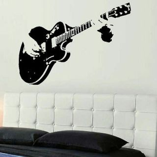 Newly listed LARGE GUITAR GUITARIST 550mmH 570mmW BEDROOM WALL MURAL 