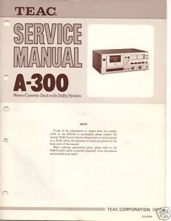 original teac service manual a 300 cassette deck time left