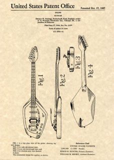 vintage vox phantom vi 1967 guitar jennings patent art time