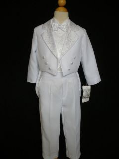 C3 Baby Boy Teen Formal Dress tuxedo vest Suit set White S M L XL 2 3 