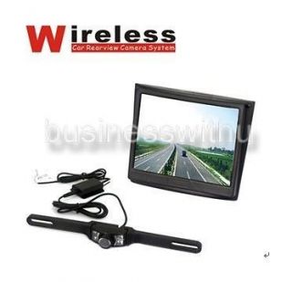   License Back Up Reverse Car Rear View Camera 3.5 LCD Monitor Kit