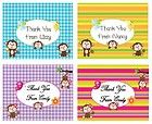   Monkey Baby Shower Birthday Thank You Cards With Matching Seals