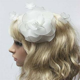 Fascinator Hat Flower Design Party Hair Clip Great For Wedding Bridal 