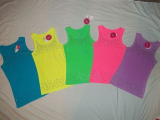 NEW JUSTICE SIZE 6 7 8 10 12 14 16 18 20 BRIGHT NEON COLORED TANK TOP 